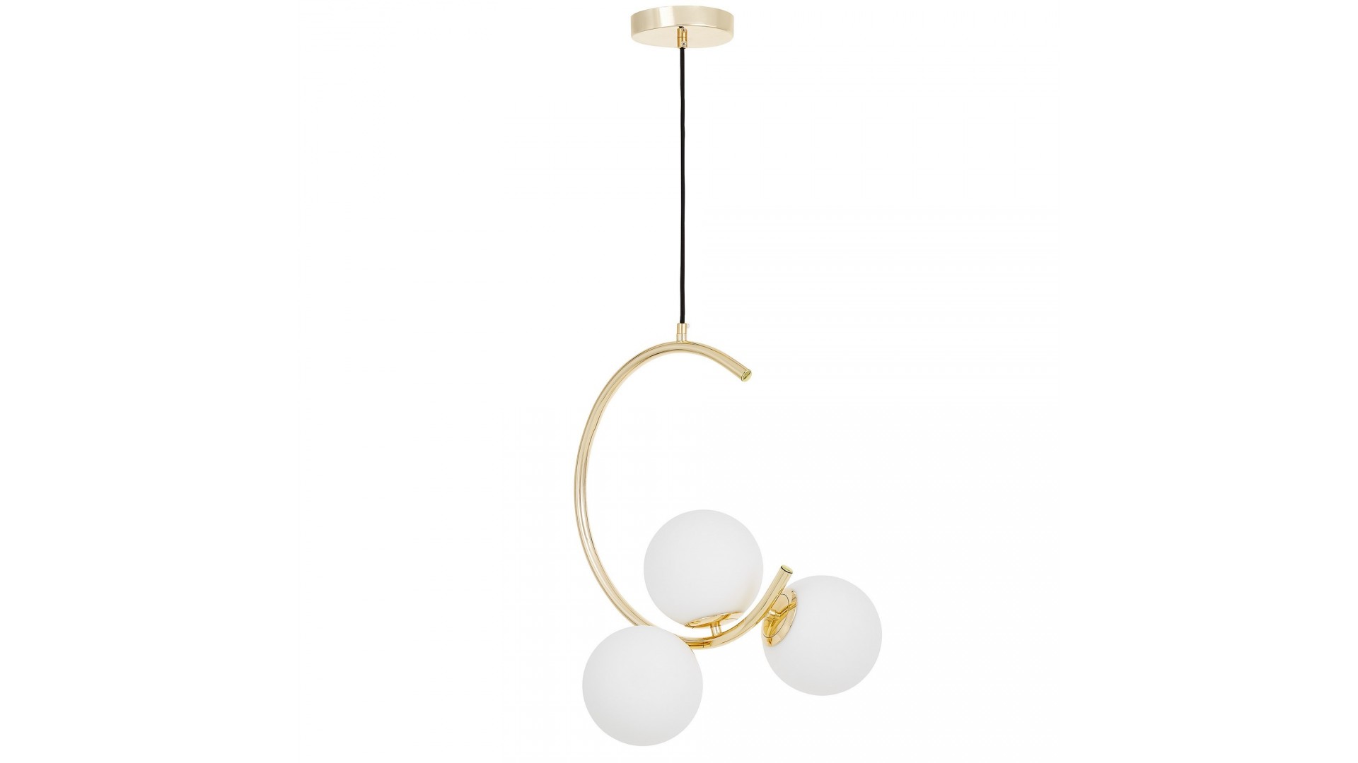 LAMPA WISZĄCA SUFITOWA NOWOCZESNA ZŁOTA BIAŁE KULE BONIO 3 LUMINA DECO