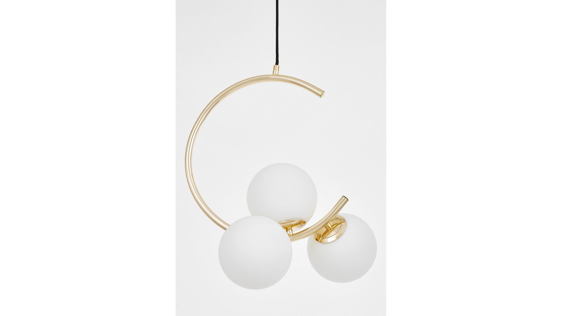 LAMPA WISZĄCA SUFITOWA NOWOCZESNA ZŁOTA BIAŁE KULE BONIO 3 LUMINA DECO