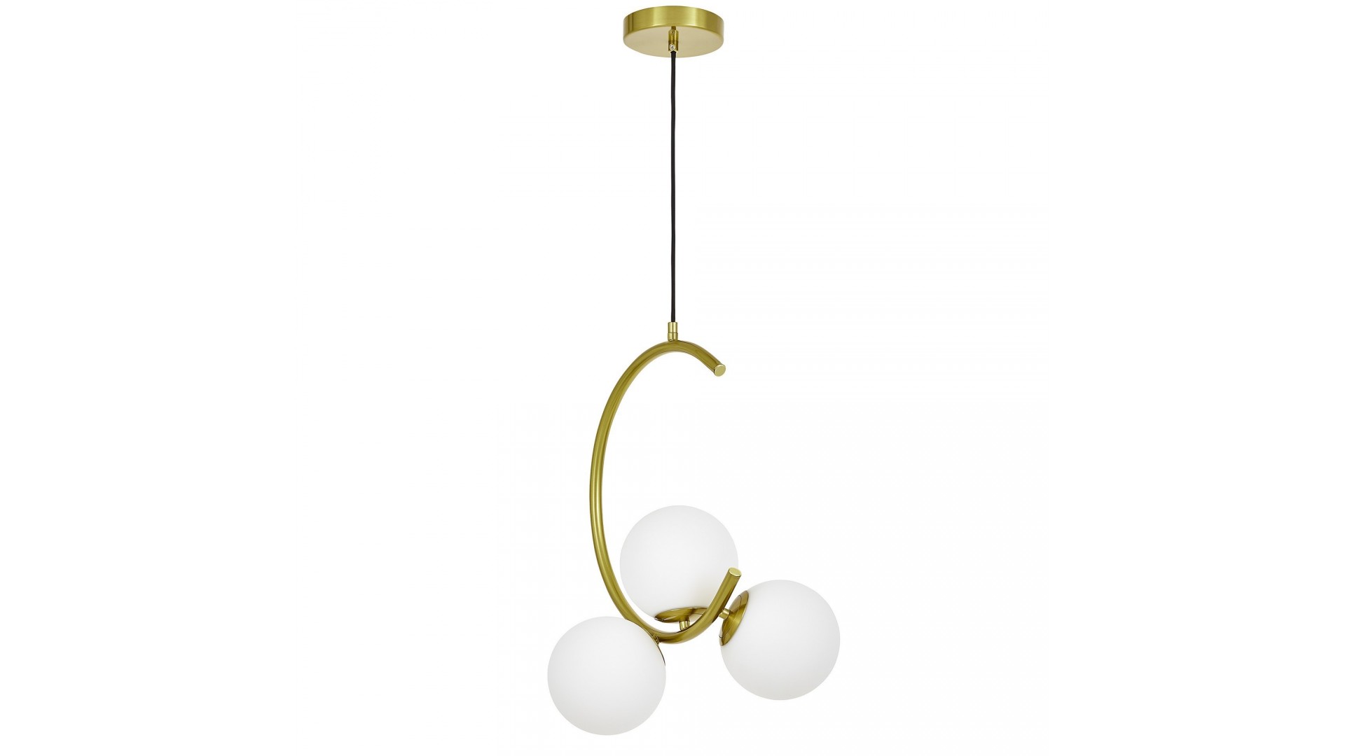LAMPA WISZĄCA SUFITOWA NOWOCZESNA ZŁOTO SZCZOTKOWANE BIAŁE KULE BONIO 3 LUMINA DECO