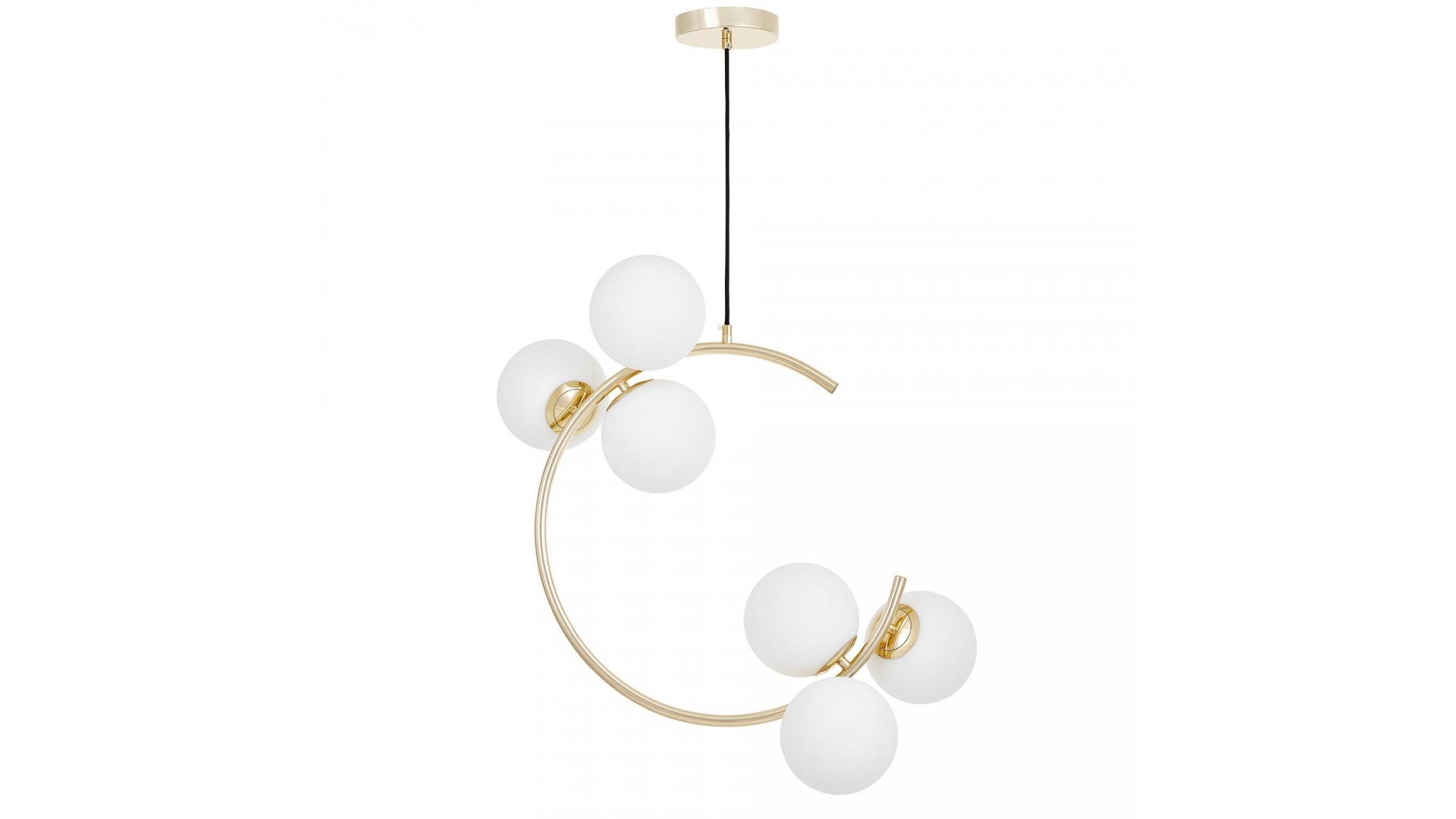 lampa wisząca złota bonio 6 nowoczesna białe kule lumina deco