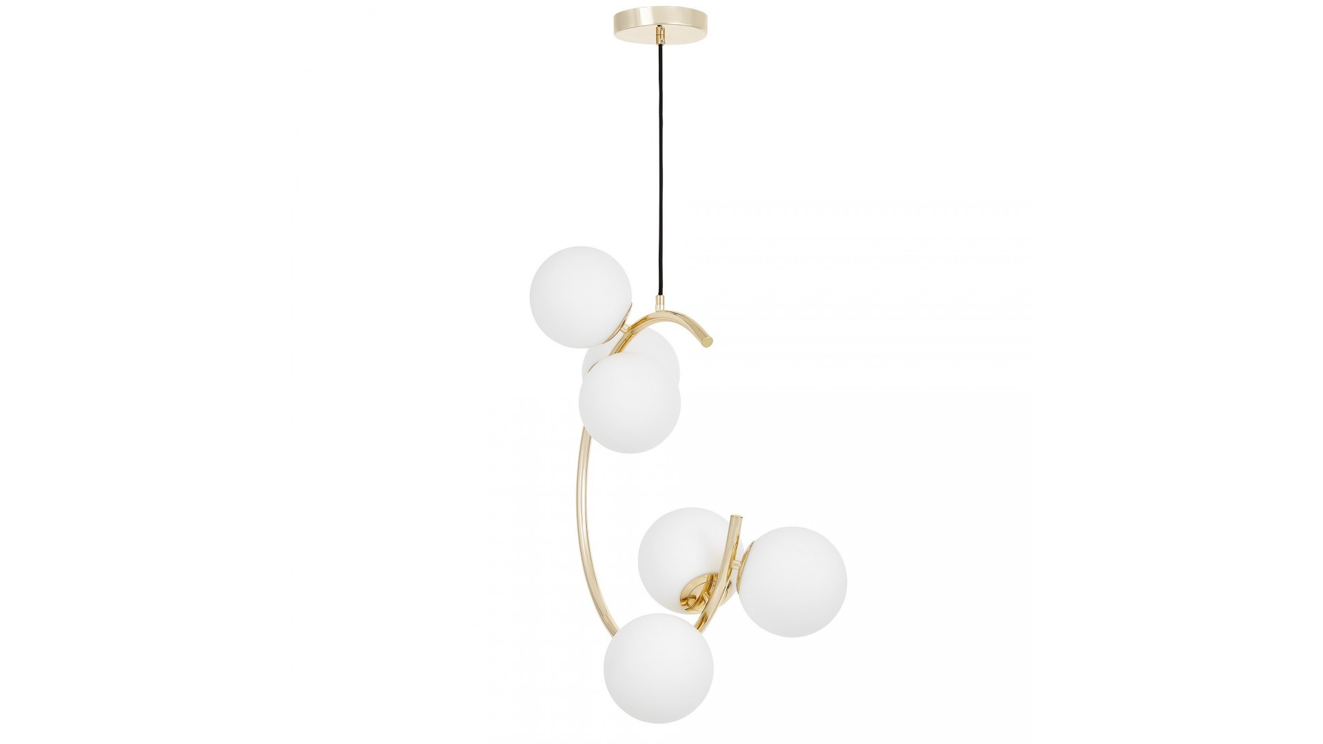 lampa sufitowa bonio 6 złota elegancka forma białe kule lumina deco