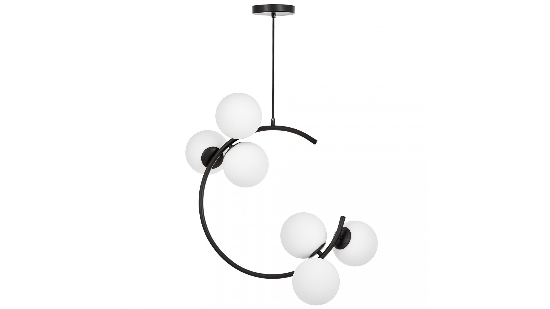 LAMPA WISZĄCA SUFITOWA NOWOCZESNA CZARNA BIAŁE KULE BONIO 6 LUMINA DECO