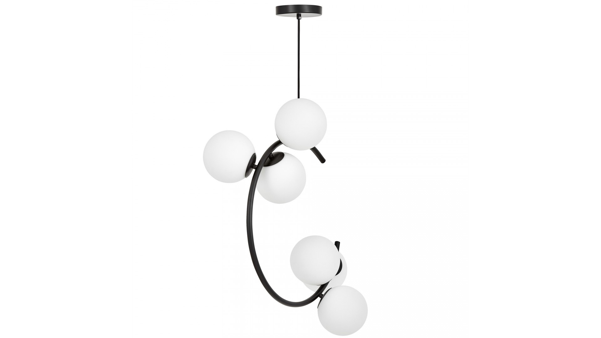LAMPA WISZĄCA SUFITOWA NOWOCZESNA CZARNA BIAŁE KULE BONIO 6 LUMINA DECO