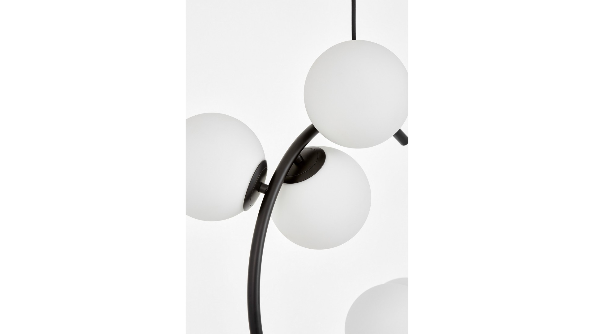 LAMPA WISZĄCA SUFITOWA NOWOCZESNA CZARNA BIAŁE KULE BONIO 6 LUMINA DECO
