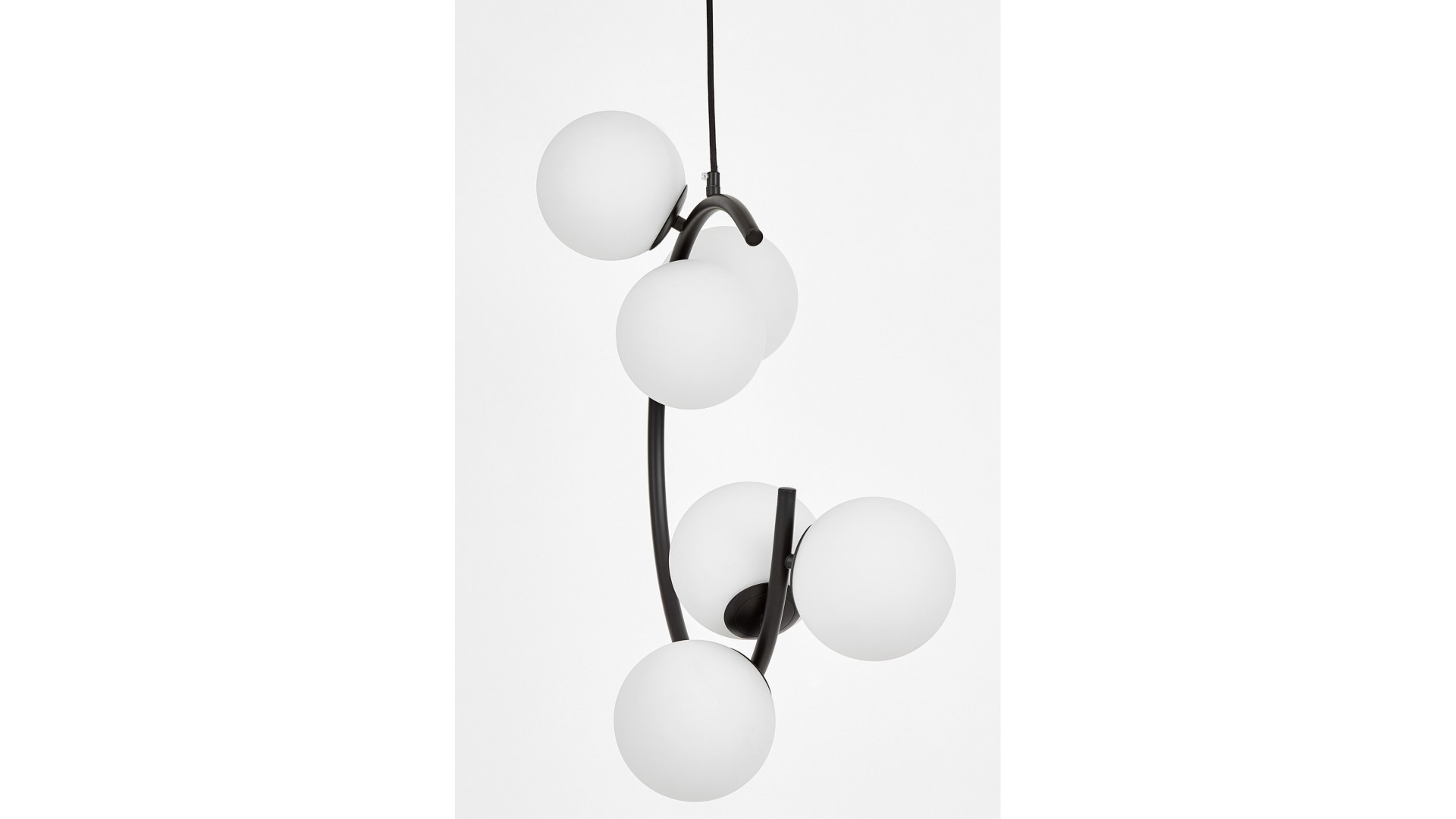 LAMPA WISZĄCA SUFITOWA NOWOCZESNA CZARNA BIAŁE KULE BONIO 6 LUMINA DECO