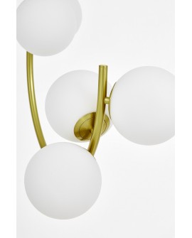 LAMPA WISZĄCA SUFITOWA NOWOCZESNA ZŁOTO SZCZOTKOWANE BIAŁE KULE BONIO 6 LUMINA DECO