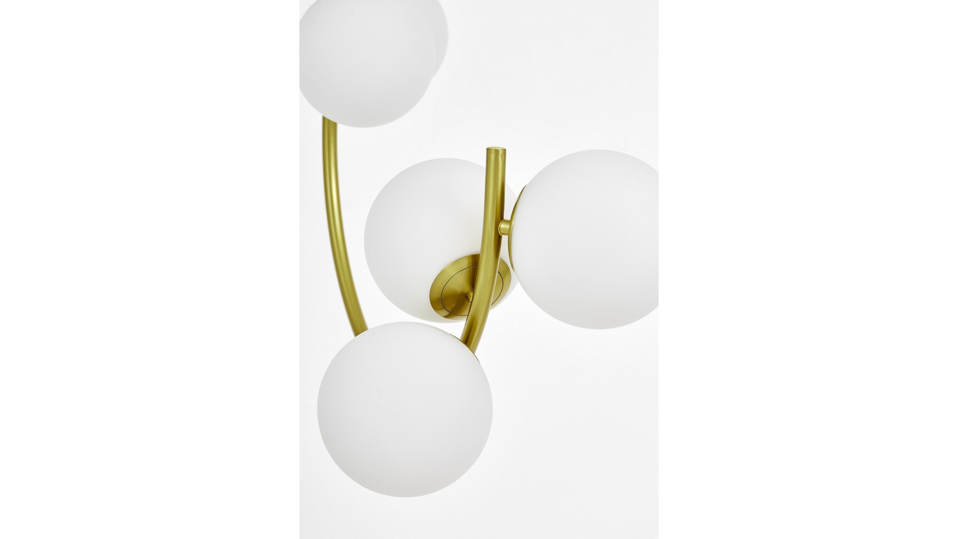 LAMPA WISZĄCA SUFITOWA NOWOCZESNA ZŁOTO SZCZOTKOWANE BIAŁE KULE BONIO 6 LUMINA DECO