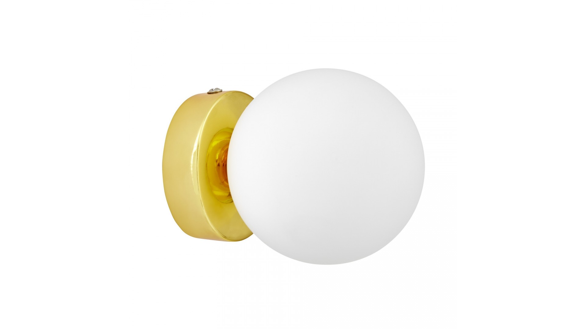 KINKIET LAMPA ŚCIENNA NOWOCZESNA ZŁOTA BIAŁA KULA MARSIADA W1 LUMINA DECO