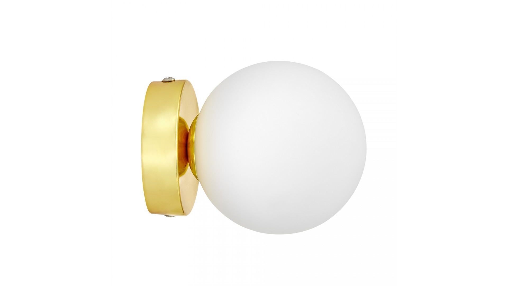 KINKIET LAMPA ŚCIENNA NOWOCZESNA ZŁOTA BIAŁA KULA MARSIADA W1 LUMINA DECO