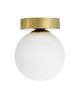 PLAFON LAMPA SUFITOWA NOWOCZESNA ZŁOTO SZCZOTKOWANE BIAŁA KULA MARSIADA W1