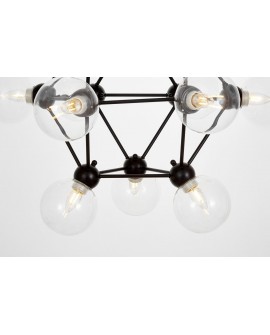 LAMPA WISZĄCA NOWOCZESNA CZARNA ZODIAK NEO LUMINA DECO