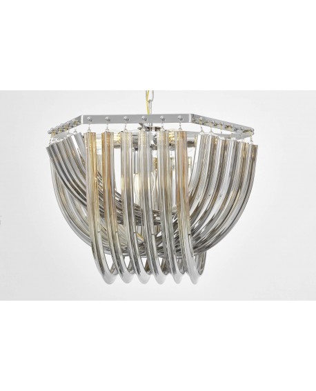 LAMPA WISZĄCA NOWOCZESNA CHROMOWANA BOSCONE D55 LUMINA DECO