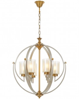 LAMPA WISZĄCA LOFT SATYNOWO-ZŁOTA SZCZOTKOWANA BERGEN W6 LUMINA DECO