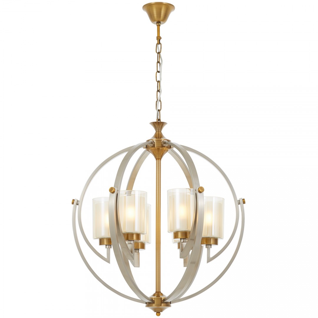 LAMPA WISZĄCA LOFT SATYNOWO-ZŁOTA SZCZOTKOWANA BERGEN W6 LUMINA DECO