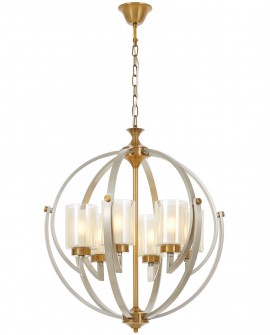 LAMPA WISZĄCA LOFT SATYNOWO-ZŁOTA SZCZOTKOWANA BERGEN W6 LUMINA DECO