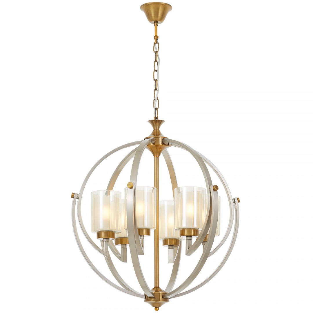LAMPA WISZĄCA LOFT SATYNOWO-ZŁOTA SZCZOTKOWANA BERGEN W6 LUMINA DECO