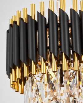 LAMPA WISZĄCA ŻYRANDOL KRYSZTAŁOWY CZARNO-ZŁOTY MAZINI D25 LUMINA DECO