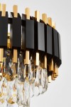 LAMPA WISZĄCA ŻYRANDOL KRYSZTAŁOWY CZARNO-ZŁOTY RIVO D40 LUMINA DECO