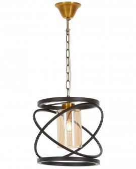 LAMPA WISZĄCA LOFT CZARNO-ZŁOTA SZCZOTKOWANA MOZA W1 LUMINA DECO