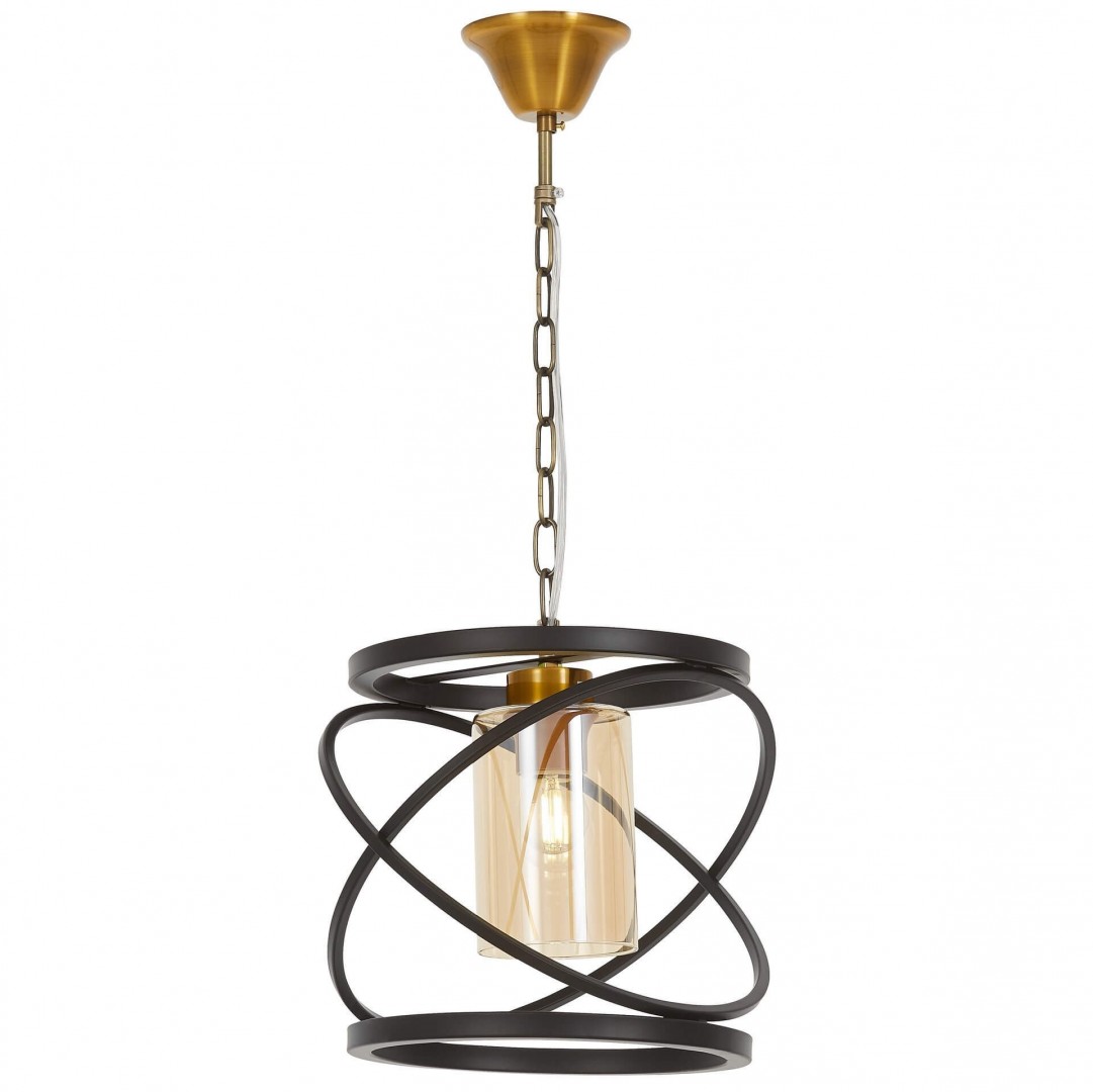 LAMPA WISZĄCA LOFT CZARNO-ZŁOTA SZCZOTKOWANA MOZA W1 LUMINA DECO