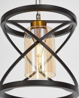 LAMPA WISZĄCA LOFT CZARNO-ZŁOTA SZCZOTKOWANA MOZA W1 LUMINA DECO