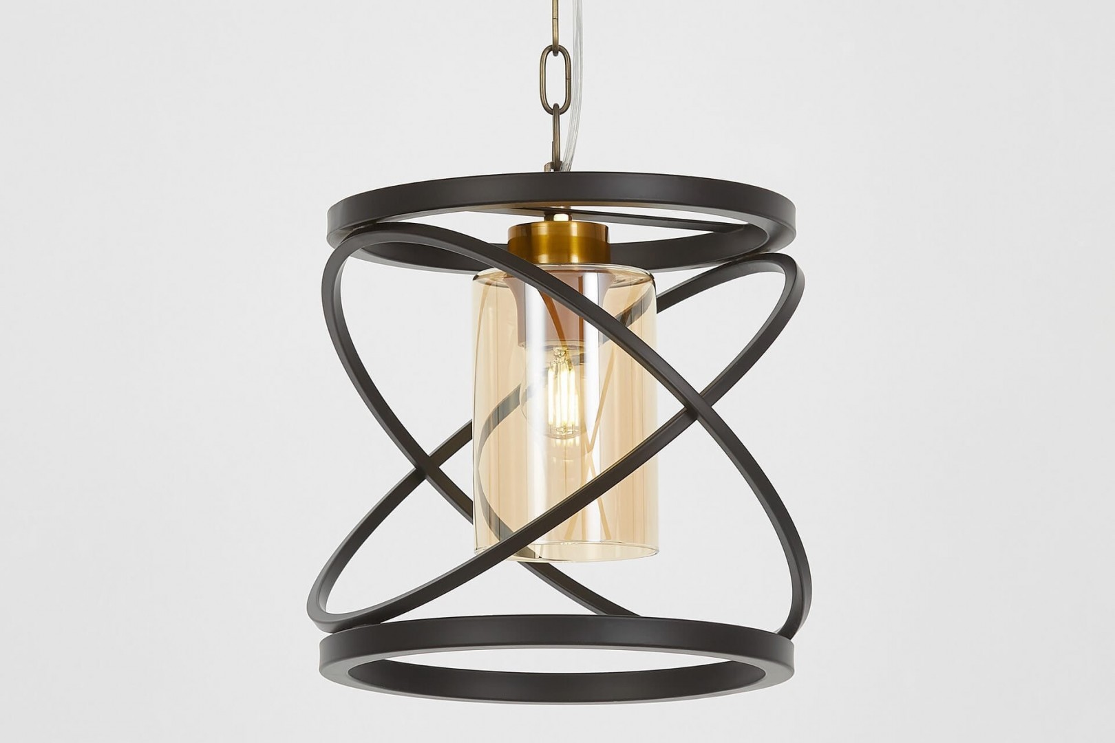 LAMPA WISZĄCA LOFT CZARNO-ZŁOTA SZCZOTKOWANA MOZA W1 LUMINA DECO