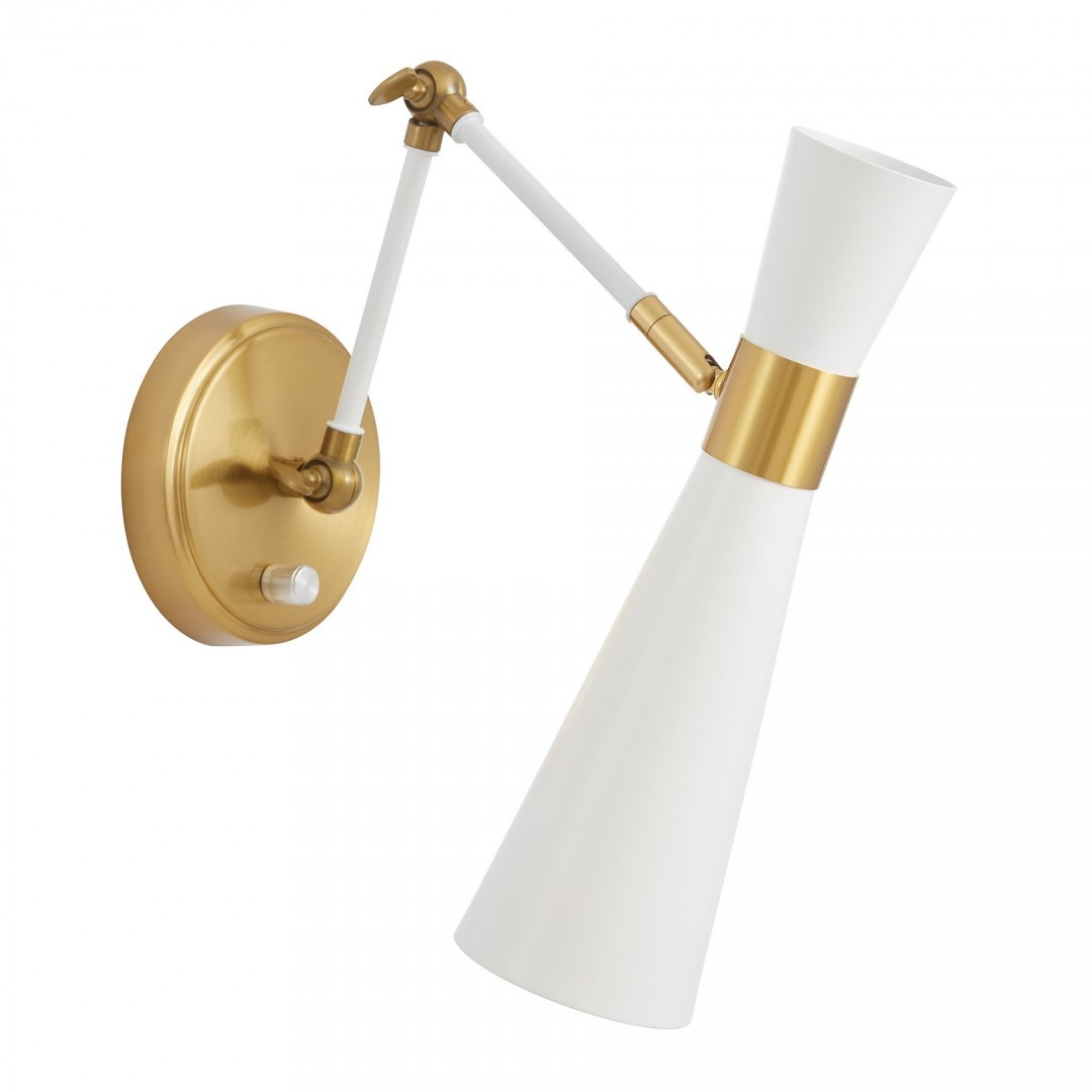 nowoczesna lampa scienna bialy kinkiet sena w2 zlote detale