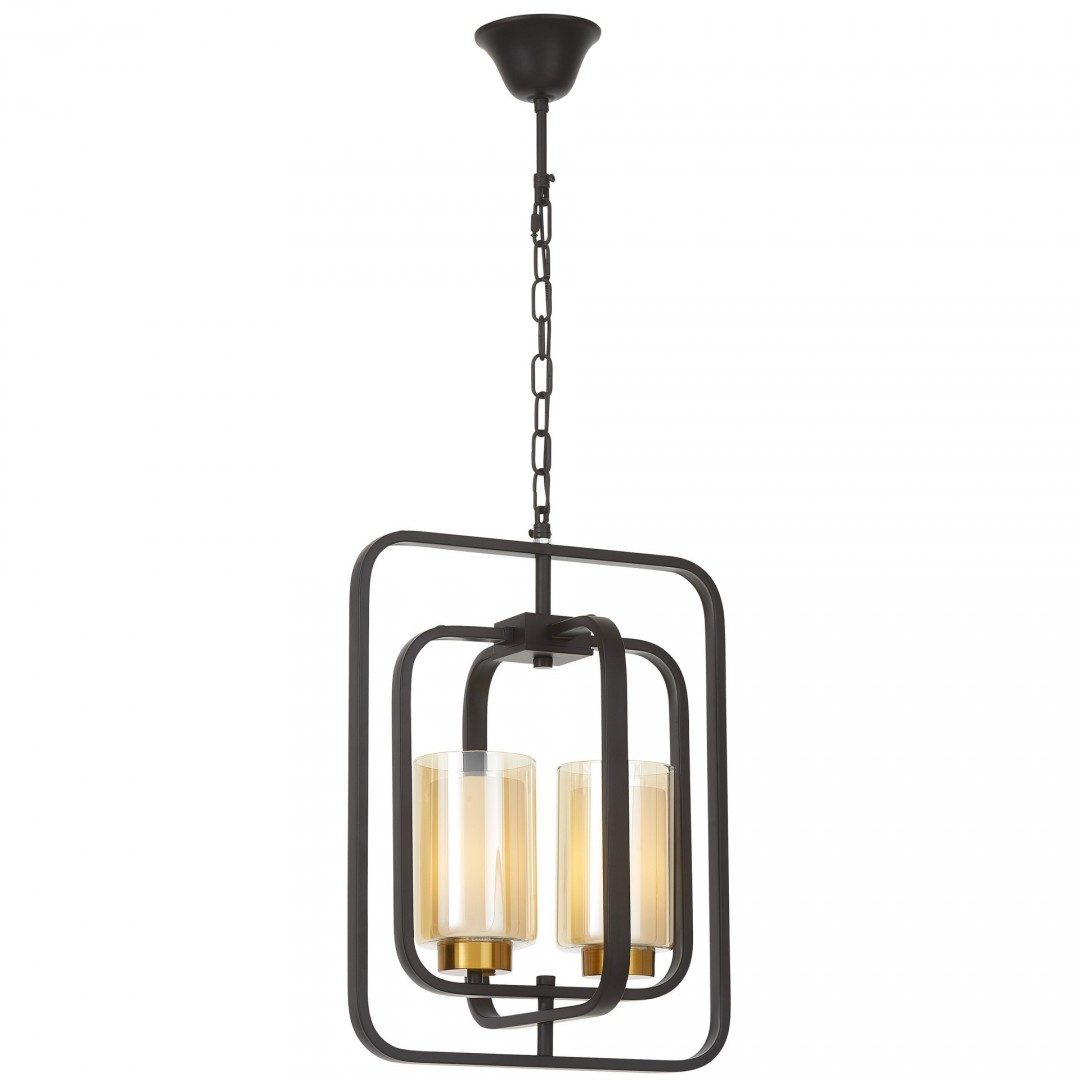 LAMPA WISZĄCA LOFT CHARNO-ZŁOTA SZCZOTKOWANA CHICAGO W2 LUMINA DECO