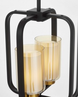 LAMPA WISZĄCA LOFT CHARNO-ZŁOTA SZCZOTKOWANA CHICAGO W2 LUMINA DECO