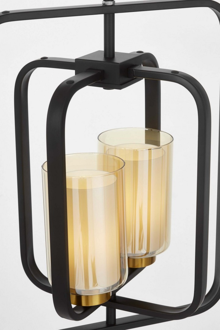 LAMPA WISZĄCA LOFT CHARNO-ZŁOTA SZCZOTKOWANA CHICAGO W2 LUMINA DECO