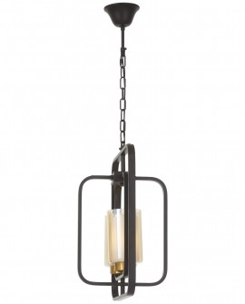 LAMPA WISZĄCA LOFT CHARNO-ZŁOTA SZCZOTKOWANA CHICAGO W2 LUMINA DECO