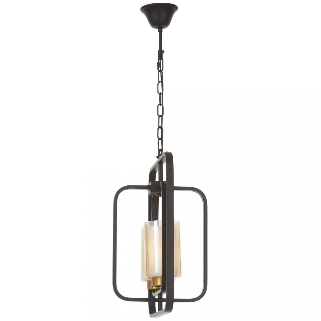 LAMPA WISZĄCA LOFT CHARNO-ZŁOTA SZCZOTKOWANA CHICAGO W2 LUMINA DECO