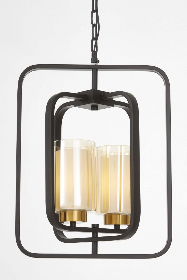 LAMPA WISZĄCA LOFT CHARNO-ZŁOTA SZCZOTKOWANA CHICAGO W2 LUMINA DECO