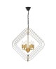 LAMPA WISZĄCA NOWOCZESNA CZARNO-ZŁOTA SZCZOTKOWANA ZEWA W6