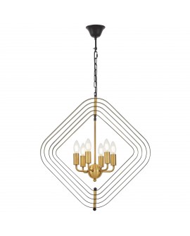 LAMPA WISZĄCA NOWOCZESNA CZARNO-ZŁOTA SZCZOTKOWANA ZEWA W6