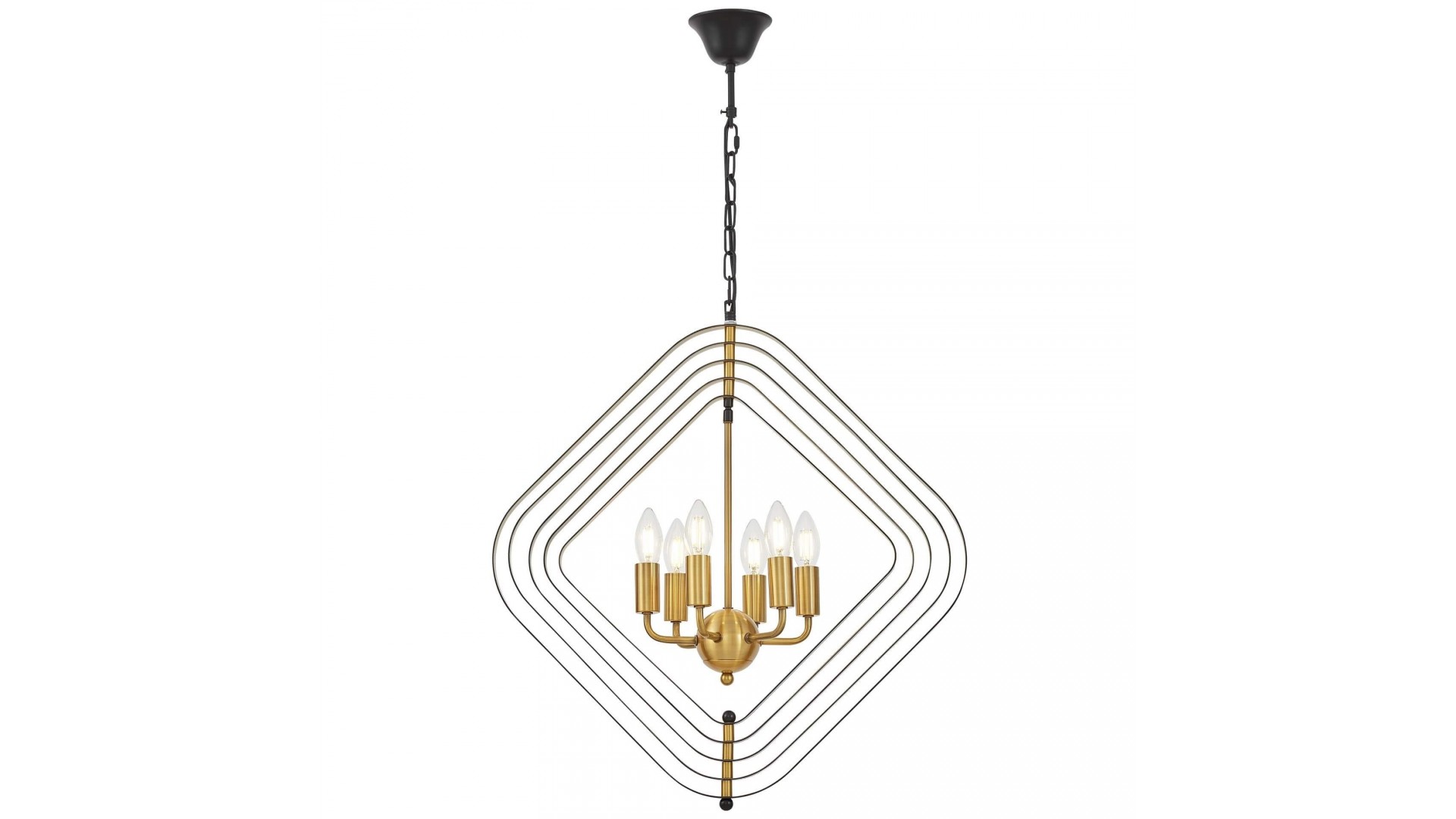 LAMPA WISZĄCA NOWOCZESNA CZARNO-ZŁOTA SZCZOTKOWANA ZEWA W6 LUMINA DECO