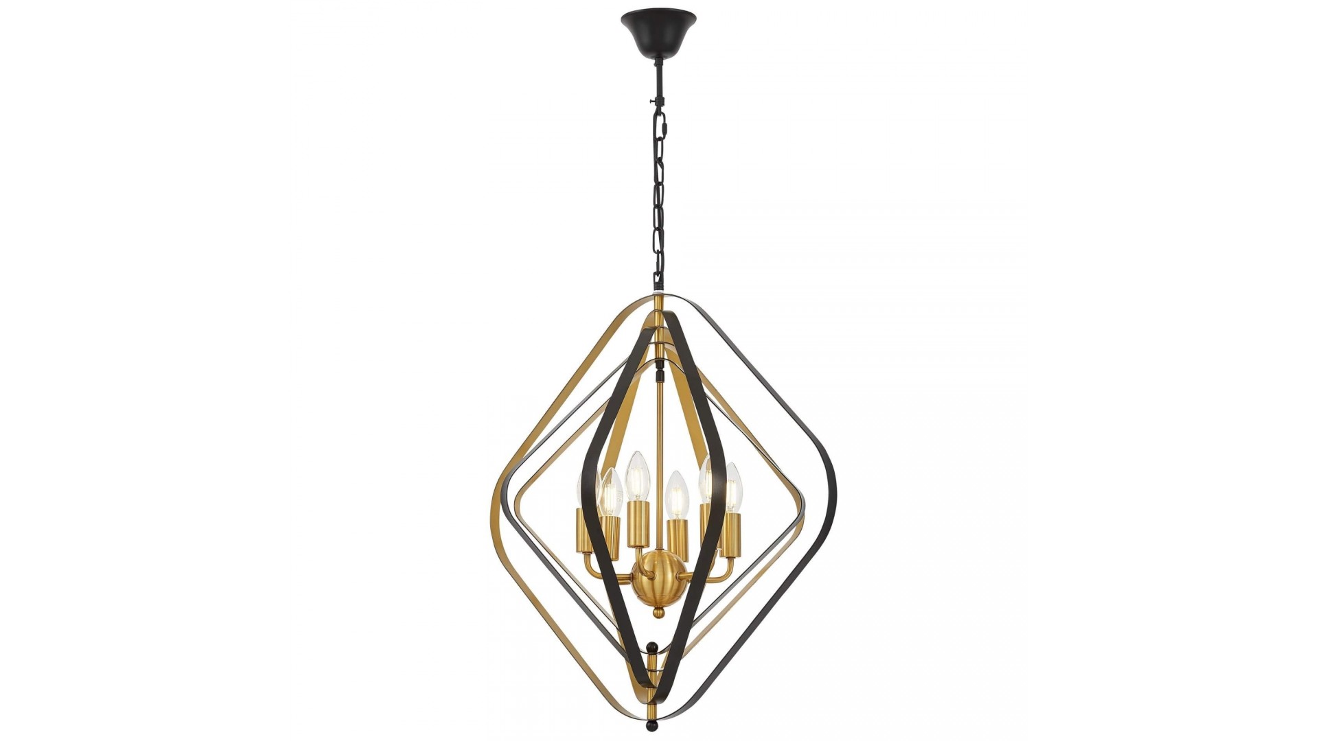 LAMPA WISZĄCA NOWOCZESNA CZARNO-ZŁOTA SZCZOTKOWANA ZEWA W6 LUMINA DECO