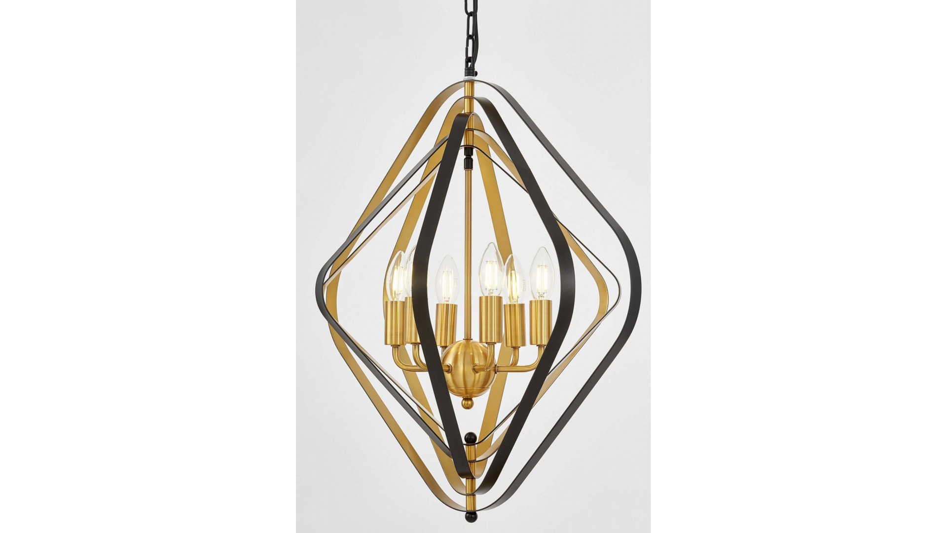 LAMPA WISZĄCA NOWOCZESNA CZARNO-ZŁOTA SZCZOTKOWANA ZEWA W6 LUMINA DECO