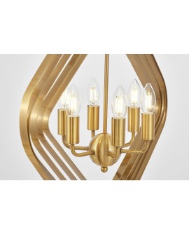LAMPA WISZĄCA NOWOCZESNA ZŁOTO SZCZOTKOWANE ZEWA W6 LUMINA DECO