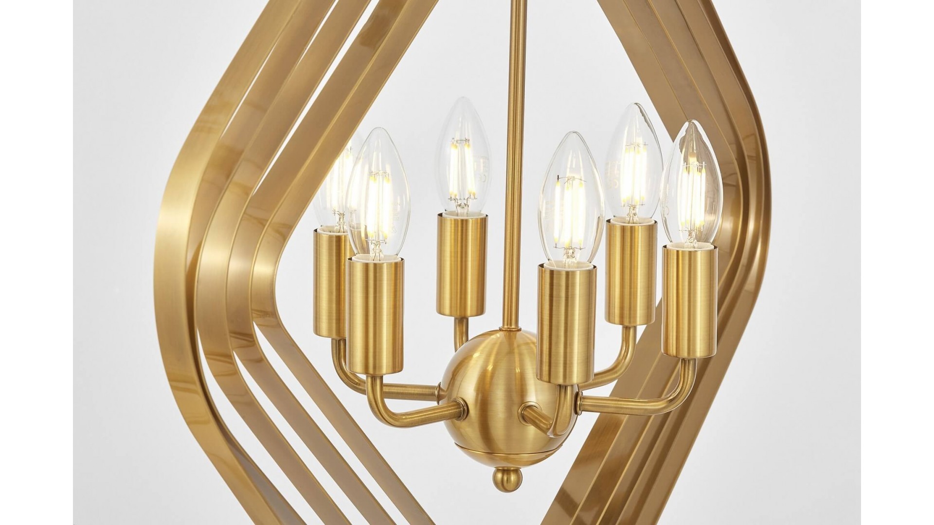 LAMPA WISZĄCA NOWOCZESNA ZŁOTO SZCZOTKOWANE ZEWA W6 LUMINA DECO