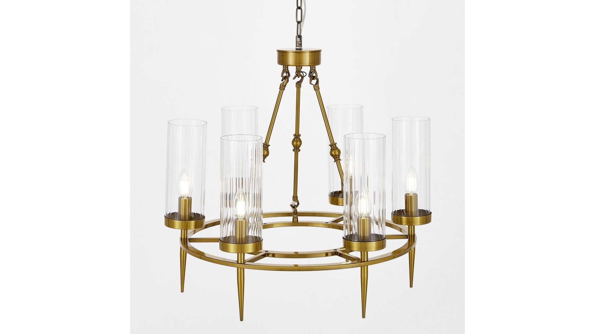 LAMPA WISZĄCA NOWOCZESNA ZŁOTO SZCZOTKOWANE MORATTI W6 LUMINA DECO