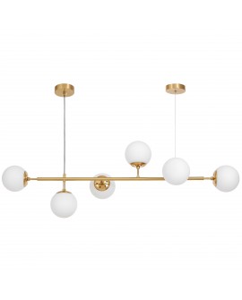 nowoczesna lampa wisząca złoto szczotkowane biała Ceredo W6 Lumina Deco - ujęcie frontowe