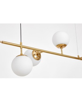 nowoczesna lampa wisząca złoto szczotkowane biała Ceredo W6 Lumina Deco - ujęcie frontowe