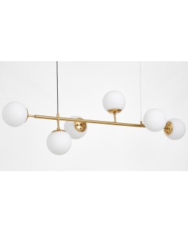 NOWOCZESNA LAMPA WISZĄCA MOSIĘŻNO-BIAŁA CEREDO W6 LUMINA DECO