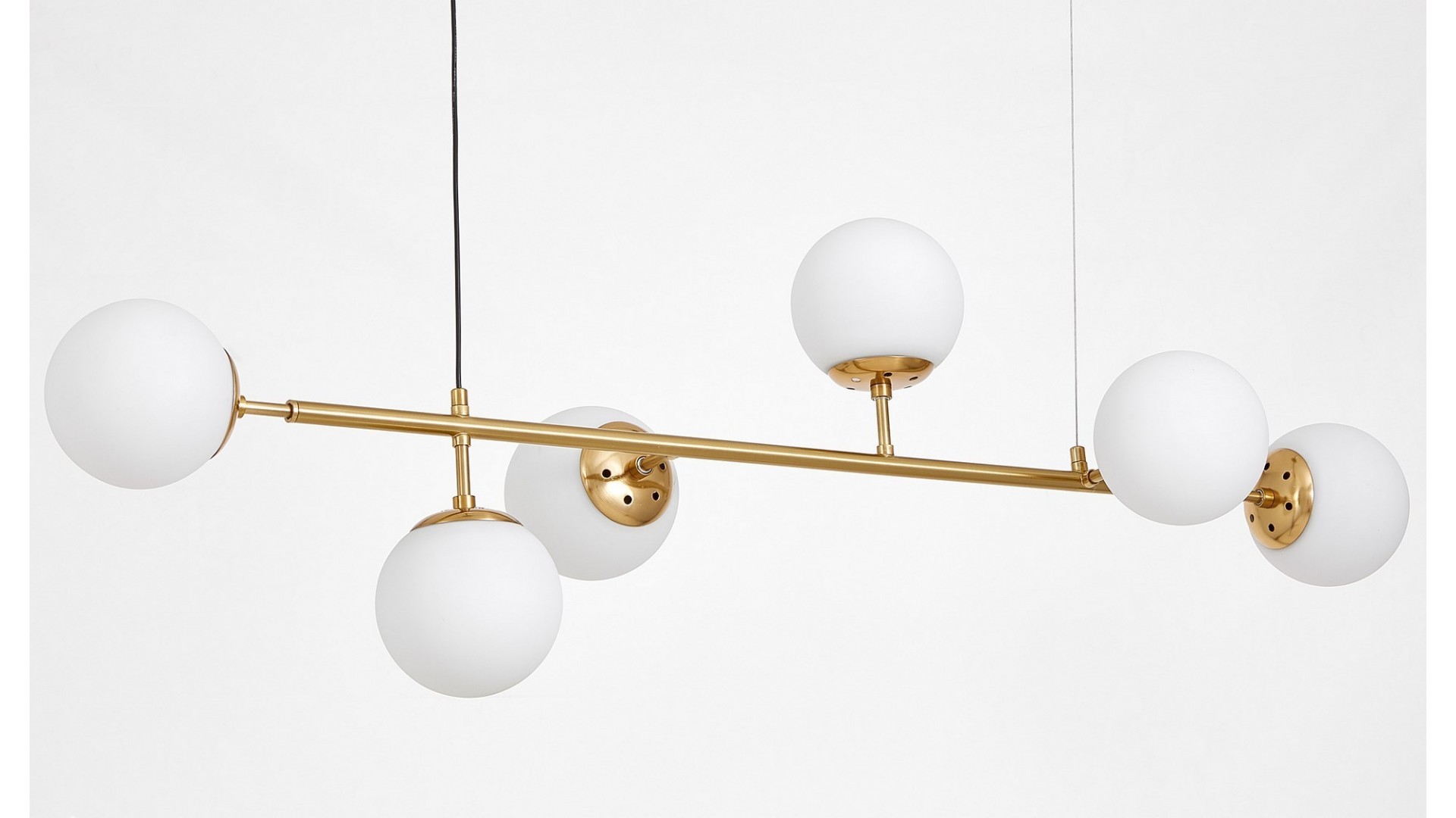 nowoczesna lampa wisząca złoto szczotkowane biała Ceredo W6 Lumina Deco - aranżacja w salonie nowoczesnym