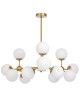 LAMPA WISZĄCA NOWOCZESNA ZŁOTO SZCZOTKOWANE BIAŁA ZODIAK W12