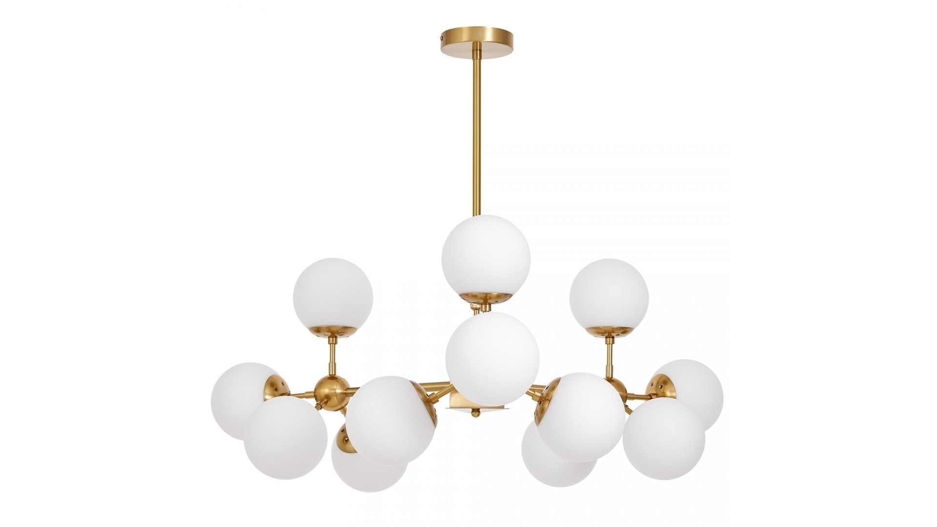 LAMPA WISZĄCA NOWOCZESNA ZŁOTO SZCZOTKOWANE BIAŁA ZODIAK W12 LUMINA DECO