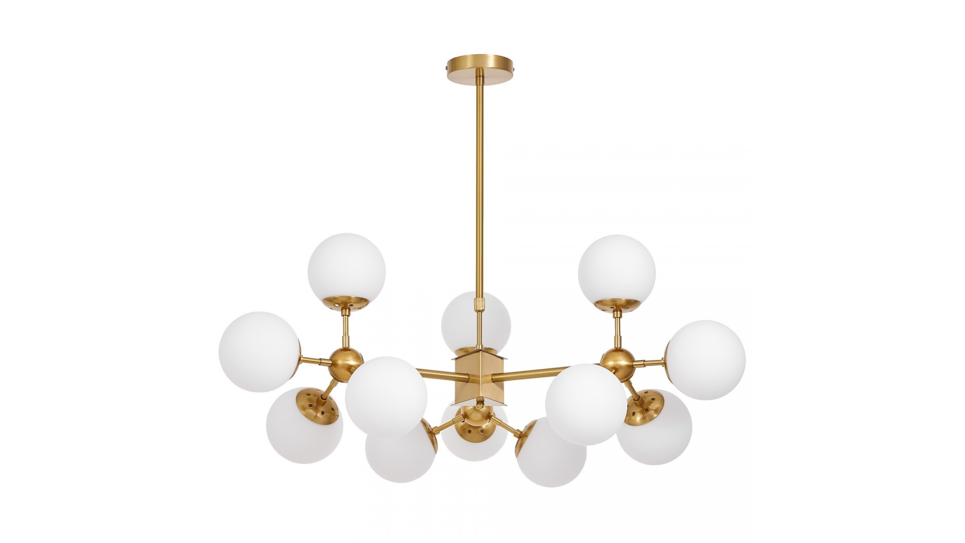 LAMPA WISZĄCA NOWOCZESNA ZŁOTO SZCZOTKOWANE BIAŁA ZODIAK W12 LUMINA DECO
