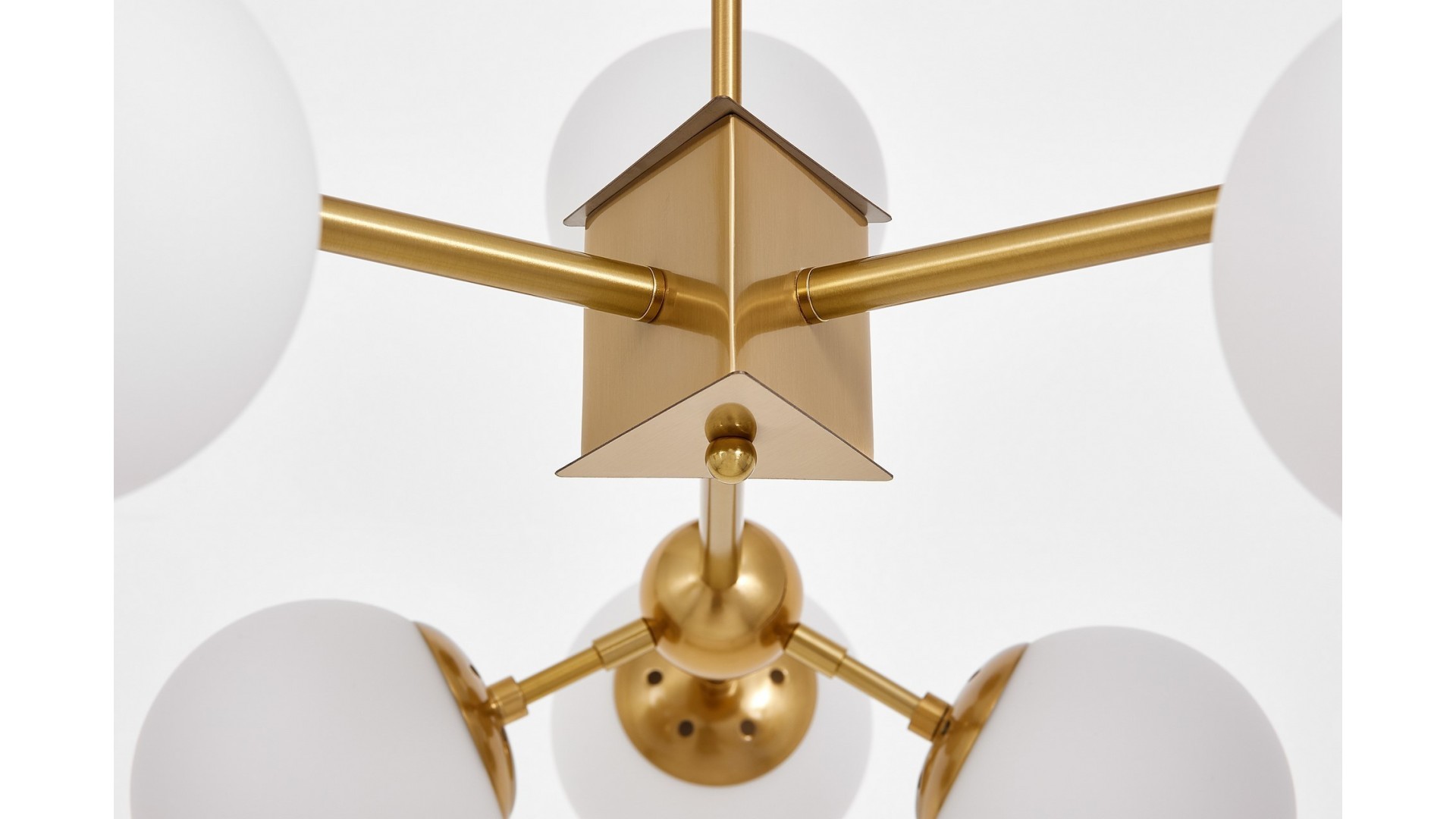 LAMPA WISZĄCA NOWOCZESNA ZŁOTO SZCZOTKOWANE BIAŁA ZODIAK W12 LUMINA DECO