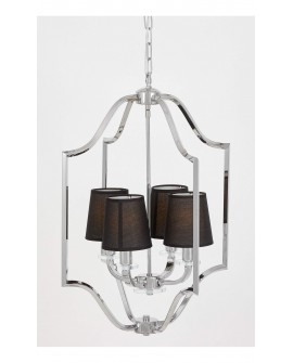 LAMPA WISZĄCA NOWOCZESNA CZARNO-CHROMOWANA ORLANDO W4 LUMINA DECO